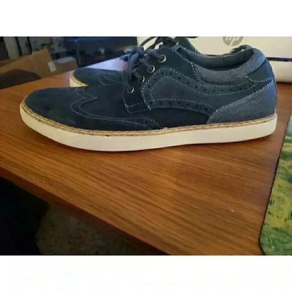 Stacy Adams Wingtip Shoes Black Denim sneakers Men's Size 8 Casual  shoes. A24 - Picture 3 of 9